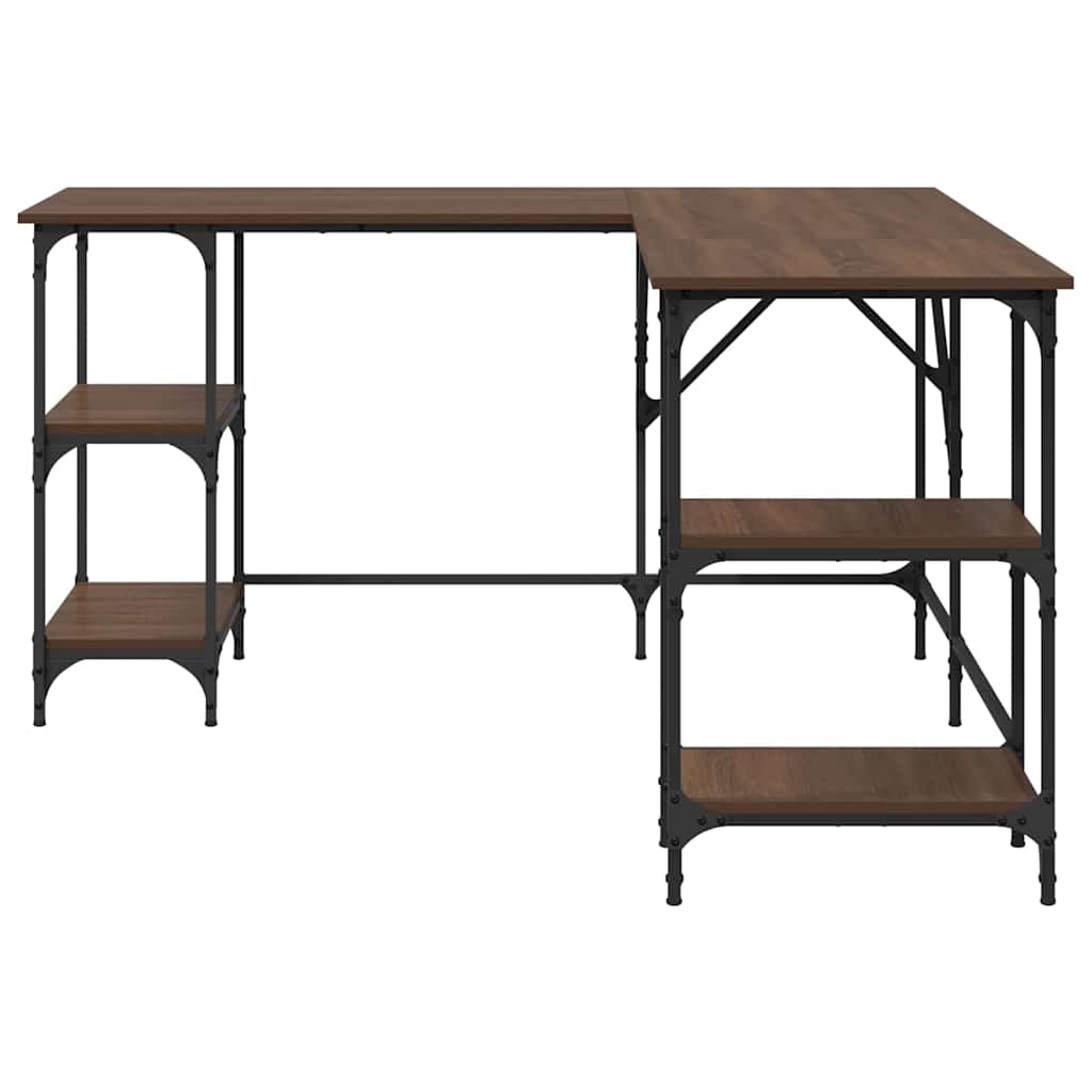 vidaXL Schreibtisch Braun Eichen-Optik 139x139x75 cm Holzwerkstoff
