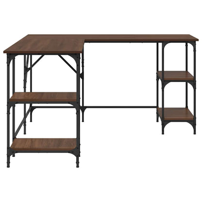 vidaXL Schreibtisch Braun Eichen-Optik 139x139x75 cm Holzwerkstoff