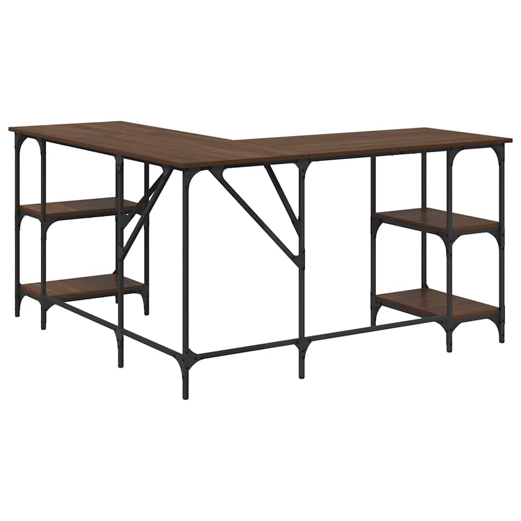 vidaXL Schreibtisch Braun Eichen-Optik 139x139x75 cm Holzwerkstoff