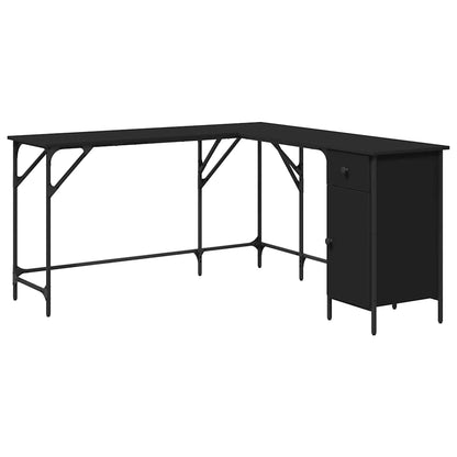 vidaXL Schreibtisch Schwarz 141x141x75 cm Holzwerkstoff