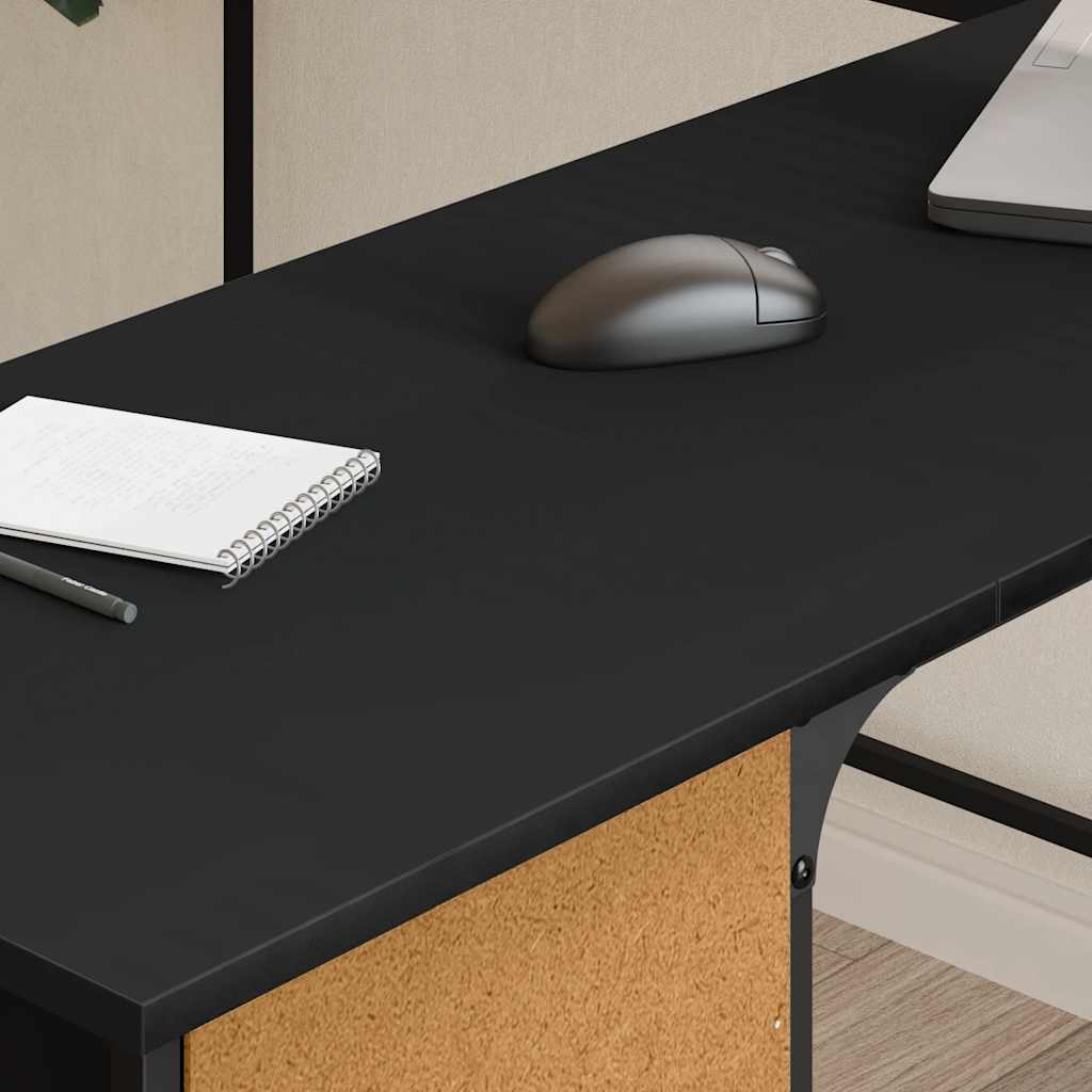 vidaXL Schreibtisch Schwarz 141x141x75 cm Holzwerkstoff