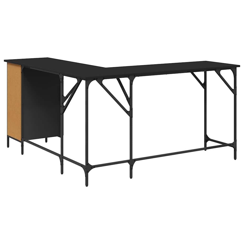 vidaXL Schreibtisch Schwarz 141x141x75 cm Holzwerkstoff