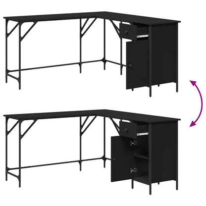 vidaXL Schreibtisch Schwarz 141x141x75 cm Holzwerkstoff