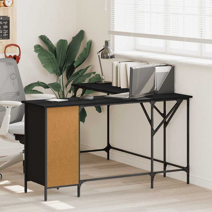vidaXL Schreibtisch Schwarz 141x141x75 cm Holzwerkstoff