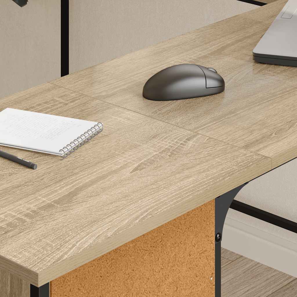 vidaXL Schreibtisch Sonoma-Eiche 141x141x75 cm Holzwerkstoff