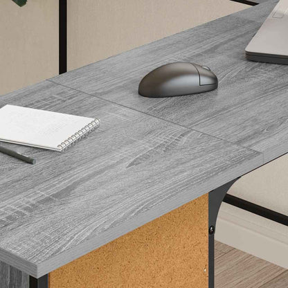 vidaXL Bureau gris Sonoma 141x141x75 cm aggloméré
