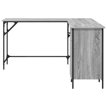 vidaXL Bureau gris Sonoma 141x141x75 cm aggloméré