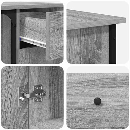 vidaXL Bureau gris Sonoma 141x141x75 cm aggloméré