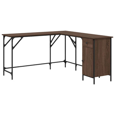 vidaXL Schreibtisch Braun Eichen-Optik 141x141x75 cm Holzwerkstoff