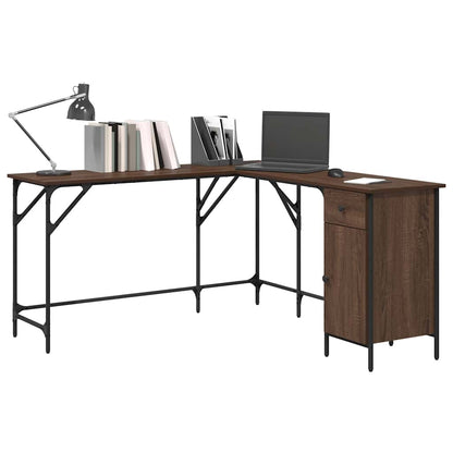 vidaXL Schreibtisch Braun Eichen-Optik 141x141x75 cm Holzwerkstoff