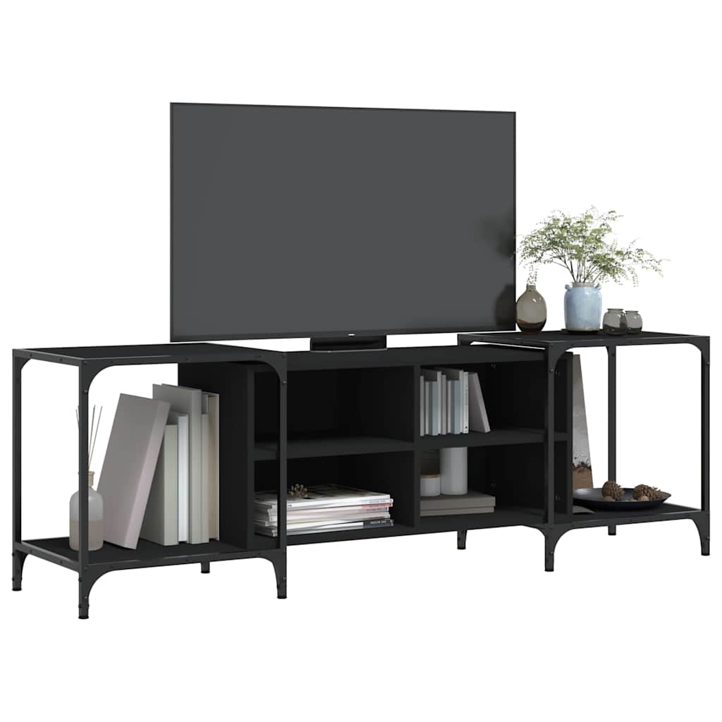 vidaXL Meuble TV Noir 153x37x50 cm Aggloméré