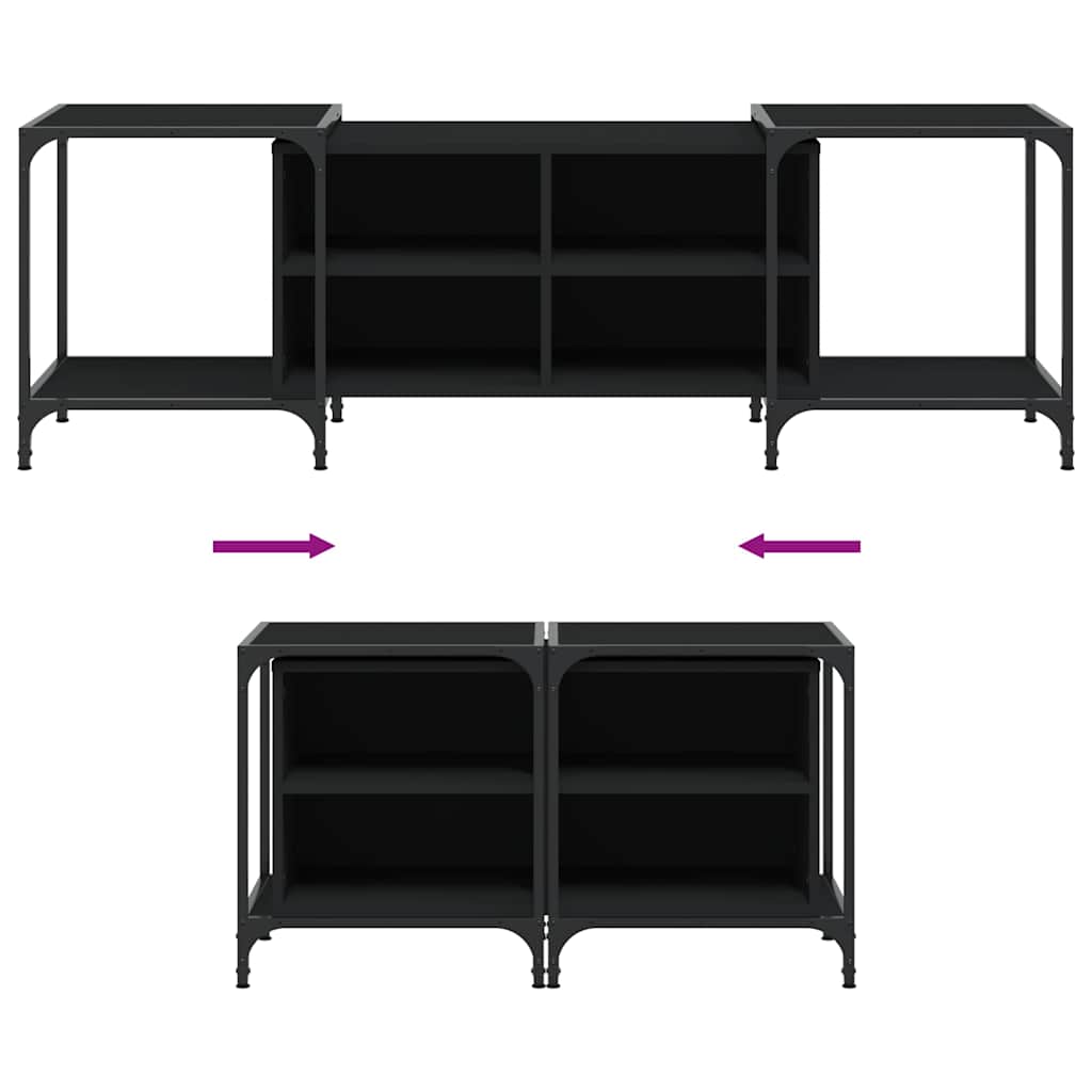 vidaXL Meuble TV Noir 153x37x50 cm Aggloméré