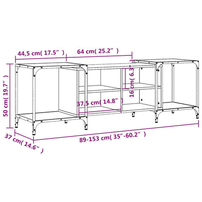 vidaXL Meuble TV Noir 153x37x50 cm Aggloméré