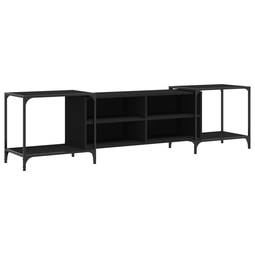vidaXL TV-Schrank Schwarz 203x37x50 cm Holzwerkstoff