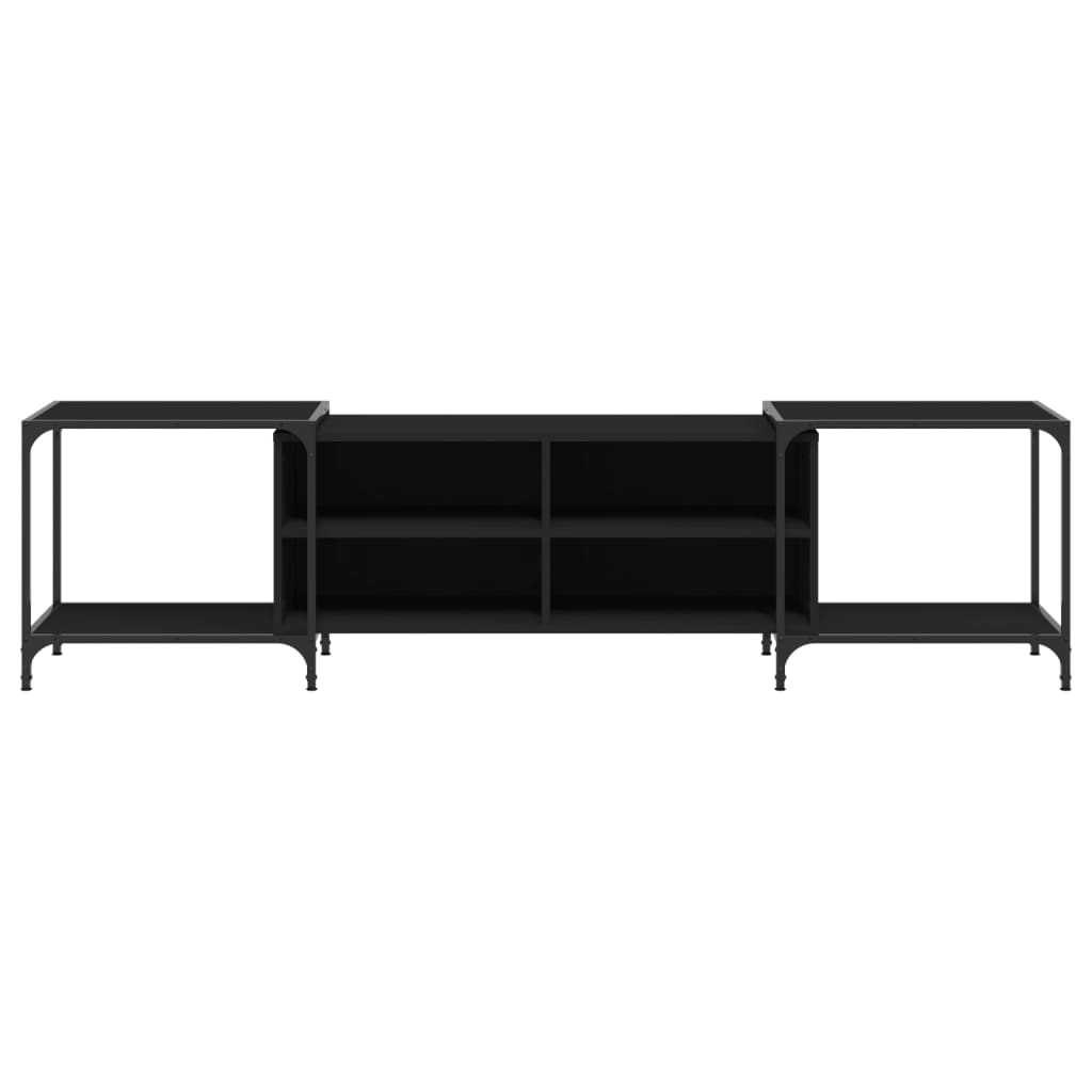 vidaXL TV-Schrank Schwarz 203x37x50 cm Holzwerkstoff