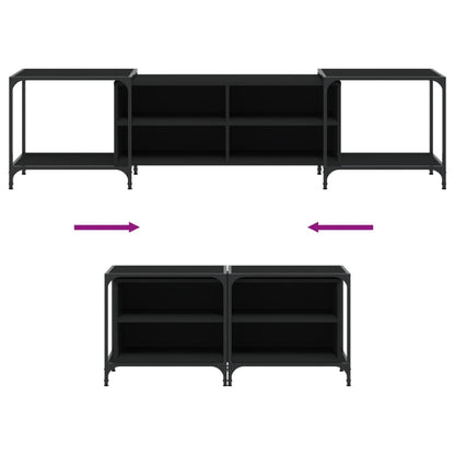 vidaXL TV-Schrank Schwarz 203x37x50 cm Holzwerkstoff