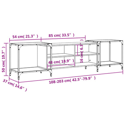 vidaXL TV-Schrank Räuchereiche 203x37x50 cm Holzwerkstoff