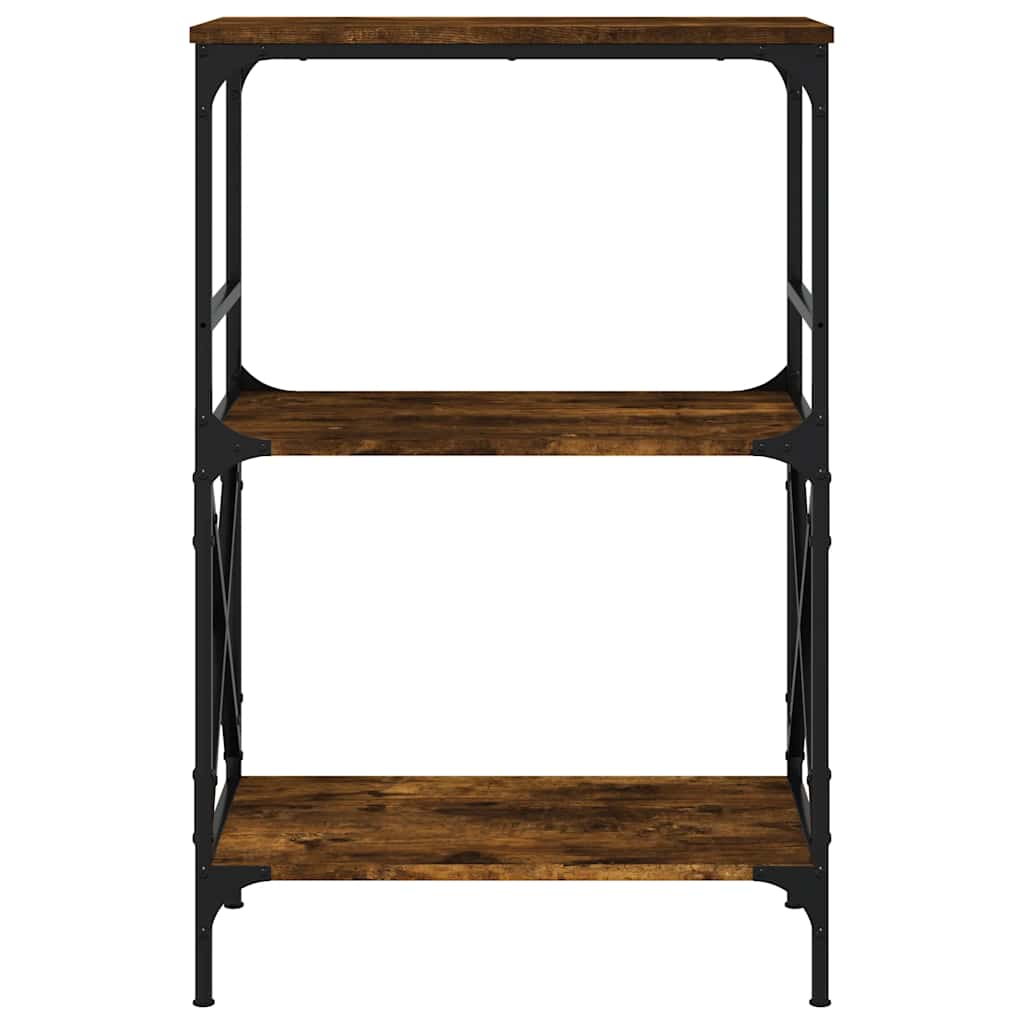 vidaXL Bücherregal 3 Böden Räuchereiche 59x35x90,5 cm Holzwerkstoff