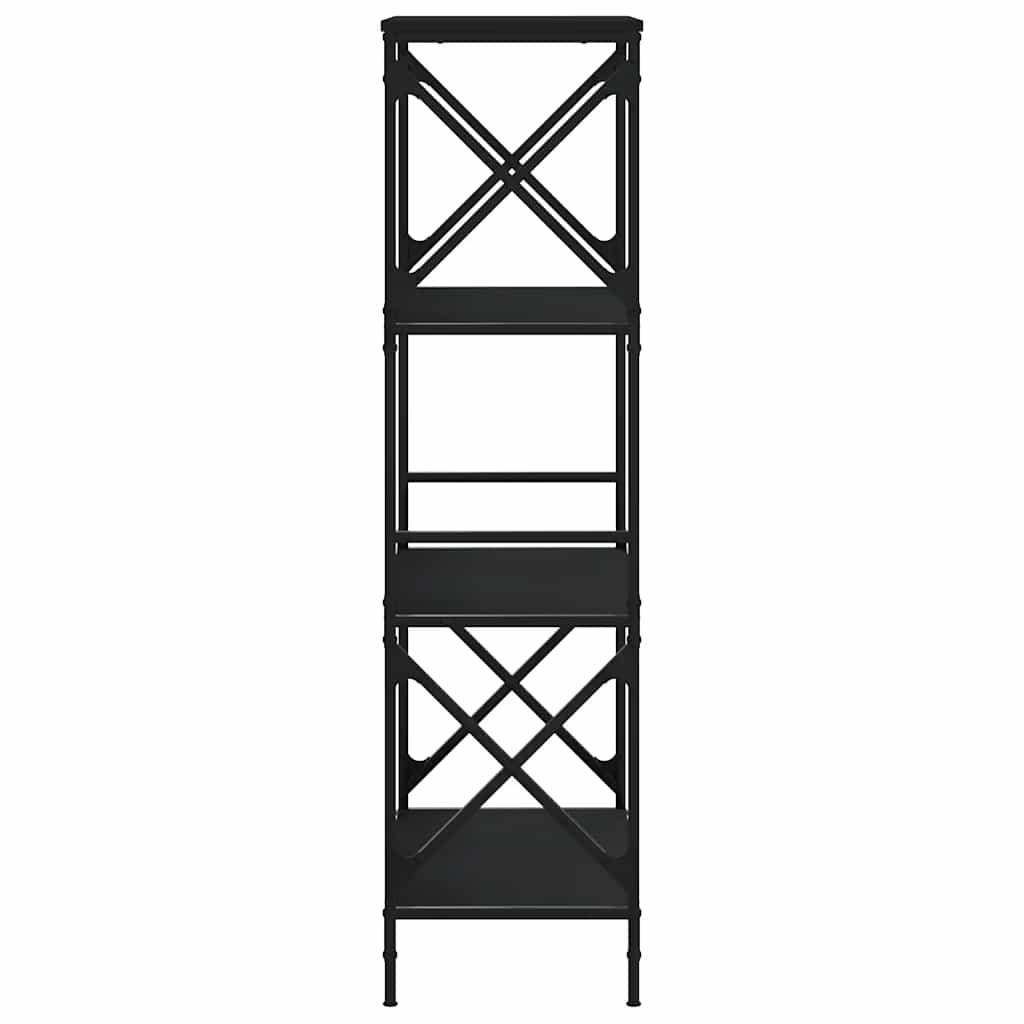 vidaXL Bücherregal 4 Böden Schwarz 59x35x132 cm Holzwerkstoff