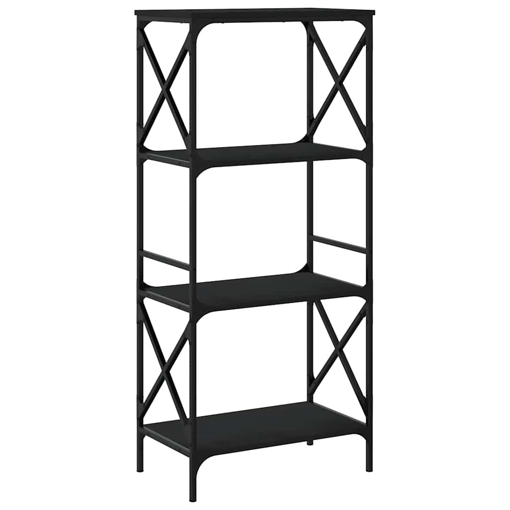 vidaXL Bücherregal 4 Böden Schwarz 59x35x132 cm Holzwerkstoff