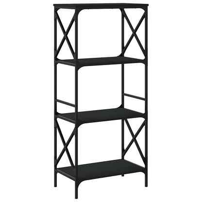 vidaXL Bücherregal 4 Böden Schwarz 59x35x132 cm Holzwerkstoff