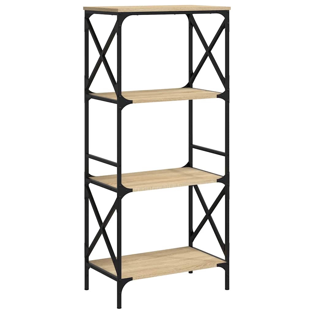 vidaXL Bücherregal 4 Böden Sonoma-Eiche 59x35x132 cm Holzwerkstoff