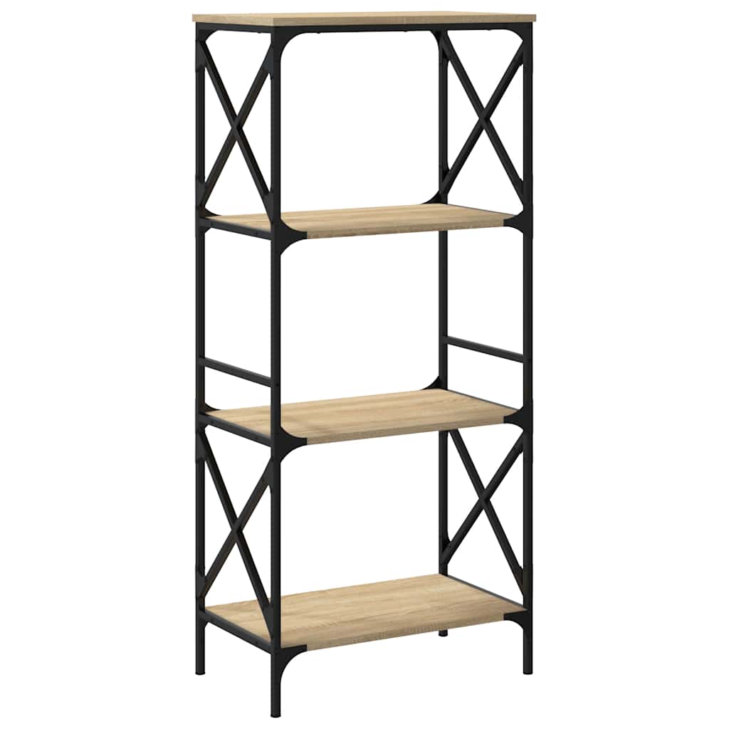 vidaXL Bücherregal 4 Böden Sonoma-Eiche 59x35x132 cm Holzwerkstoff
