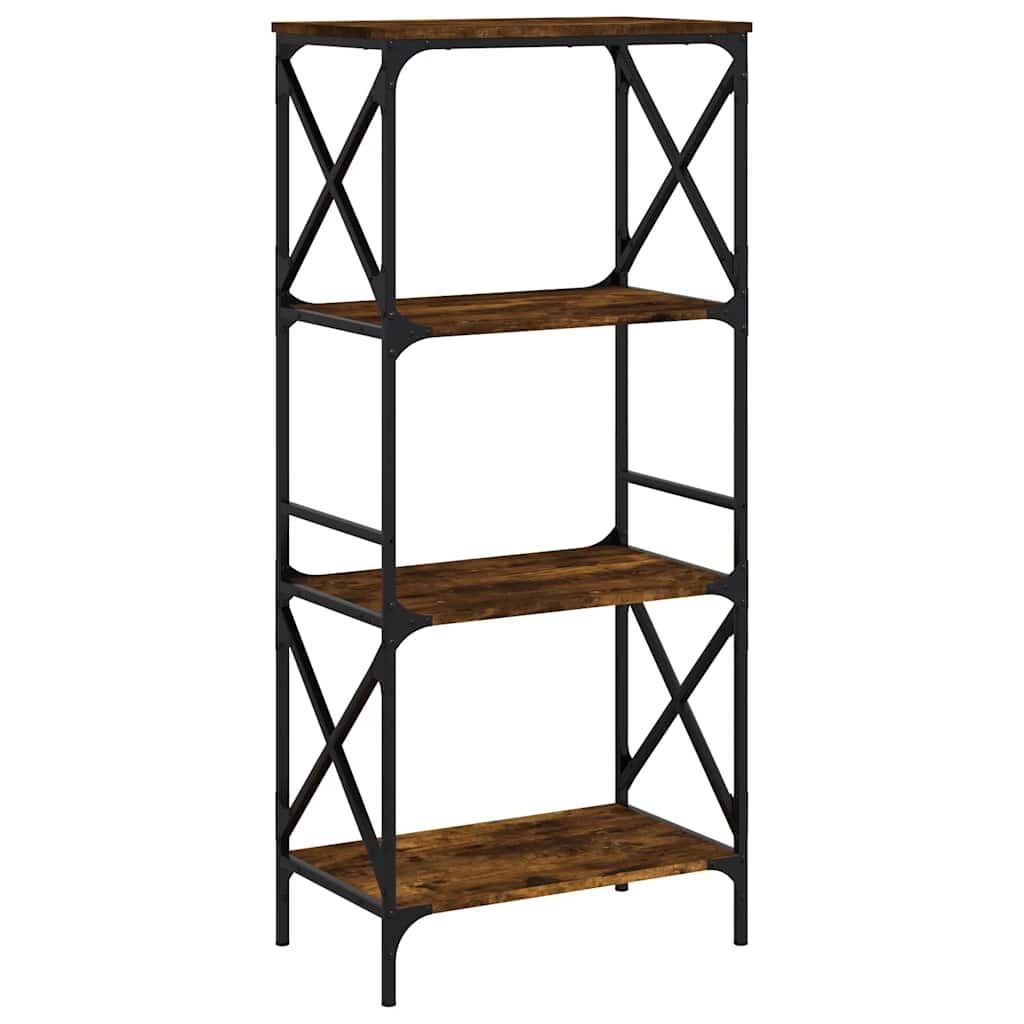vidaXL Étagère à 4 niveaux en chêne fumé 59x35x132 cm Bois d'ingénierie