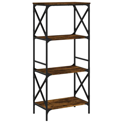 vidaXL Étagère à 4 niveaux en chêne fumé 59x35x132 cm Bois d'ingénierie