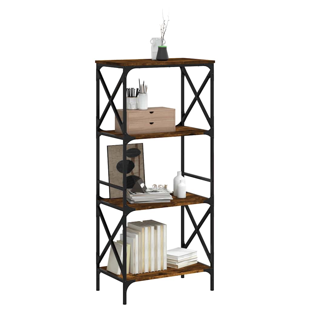 vidaXL Étagère à 4 niveaux en chêne fumé 59x35x132 cm Bois d'ingénierie