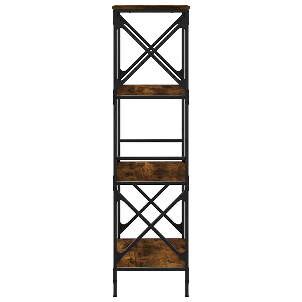 vidaXL Étagère à 4 niveaux en chêne fumé 59x35x132 cm Bois d'ingénierie