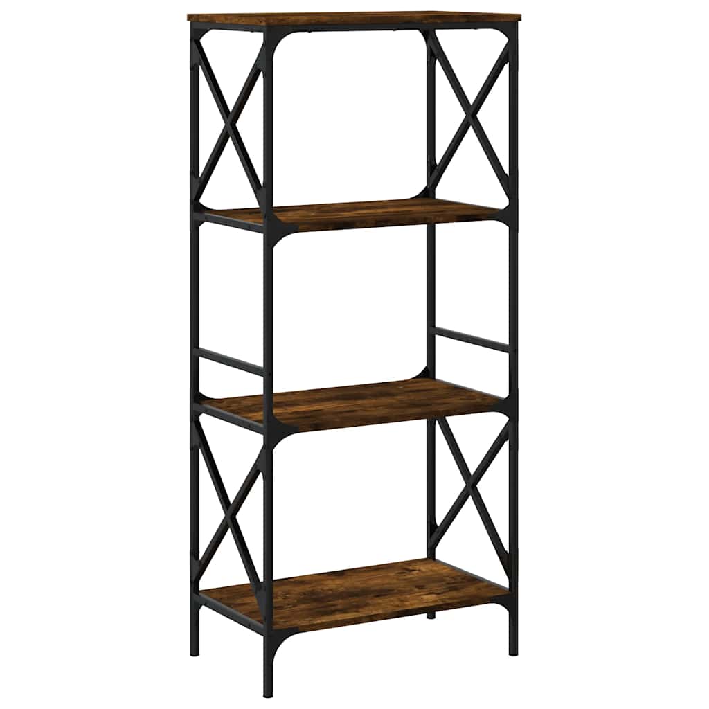 vidaXL Étagère à 4 niveaux en chêne fumé 59x35x132 cm Bois d'ingénierie