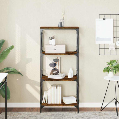 vidaXL Étagère à 4 niveaux en chêne fumé 59x35x132 cm Bois d'ingénierie