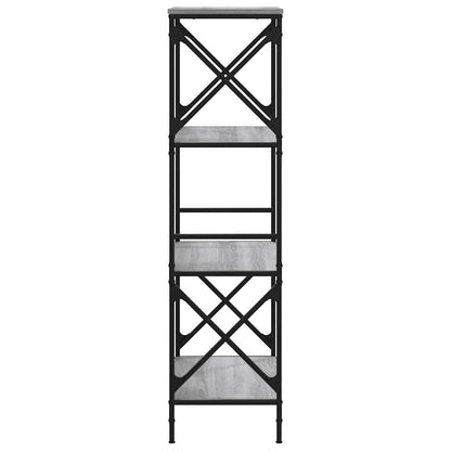 vidaXL Bücherregal 4 Böden Grau Sonoma 59x35x132 cm Holzwerkstoff