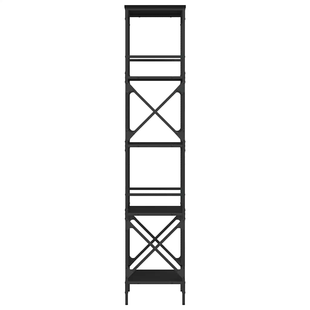 vidaXL Bücherregal 5 Böden Schwarz 59x35x171 cm Holzwerkstoff