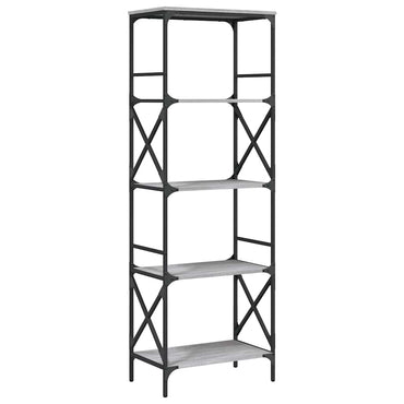 vidaXL Bücherregal 5 Böden Grau Sonoma 59x35x171 cm Holzwerkstoff