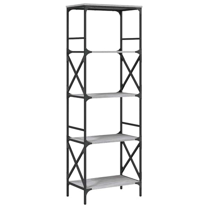 vidaXL Bücherregal 5 Böden Grau Sonoma 59x35x171 cm Holzwerkstoff