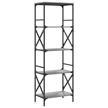 vidaXL Bücherregal 5 Böden Grau Sonoma 59x35x171 cm Holzwerkstoff