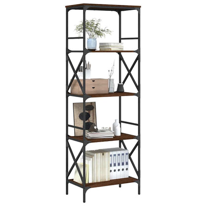 vidaXL Bücherregal 5 Böden Braun Eiche-Optik 59x35x171cm Holzwerkstoff