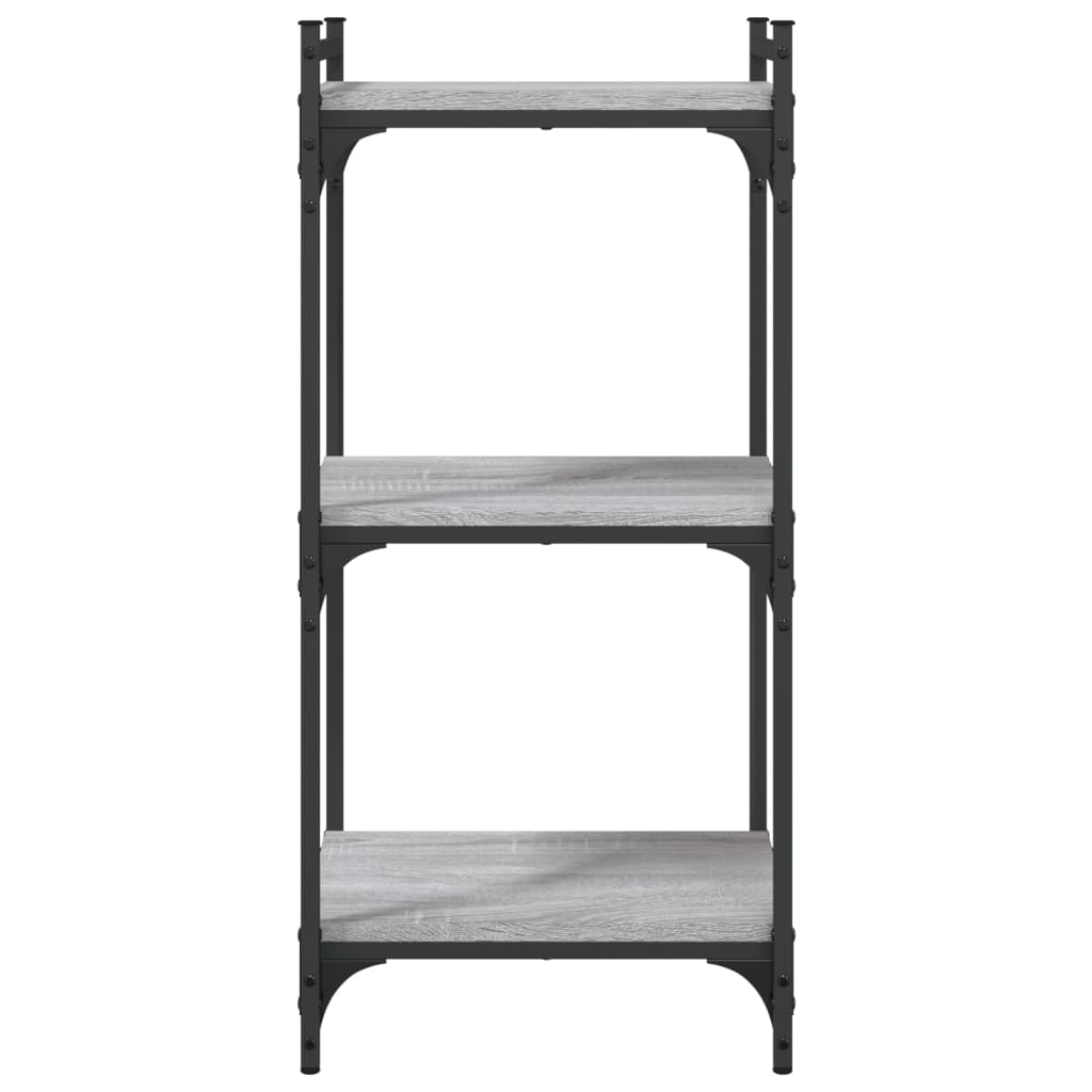 vidaXL Bücherregal 3 Böden Grau Sonoma 40x30x86 cm Holzwerkstoff