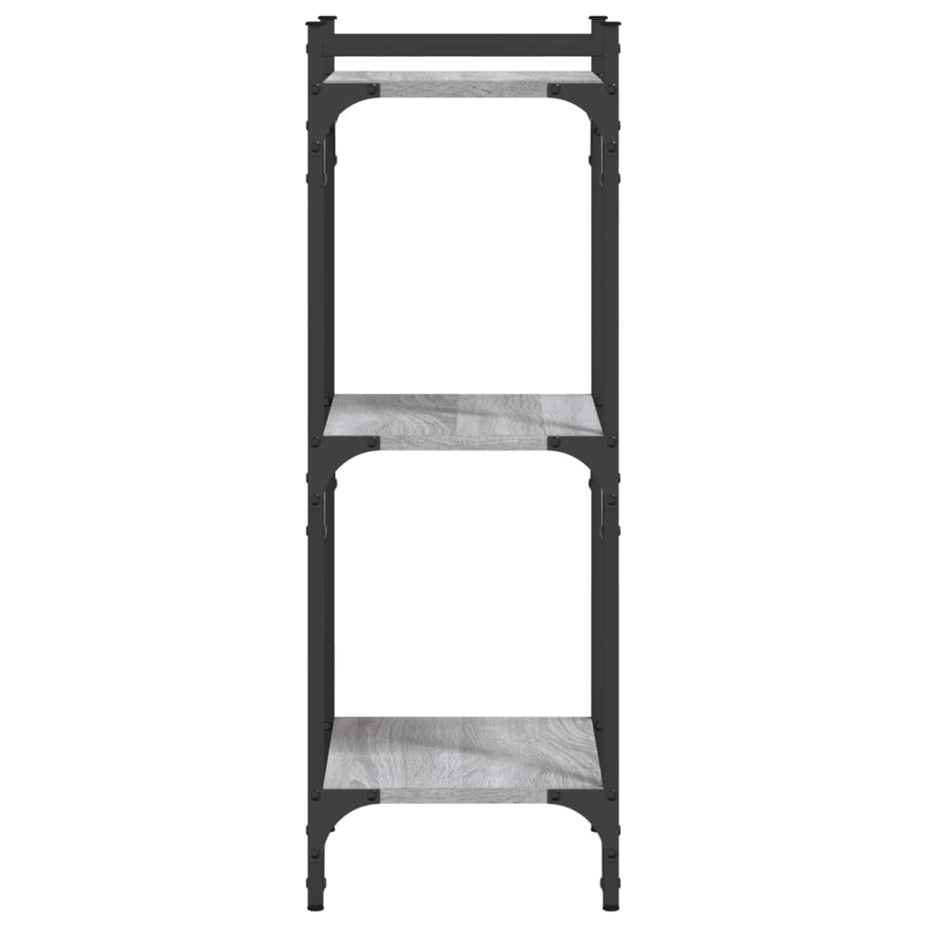vidaXL Bücherregal 3 Böden Grau Sonoma 40x30x86 cm Holzwerkstoff