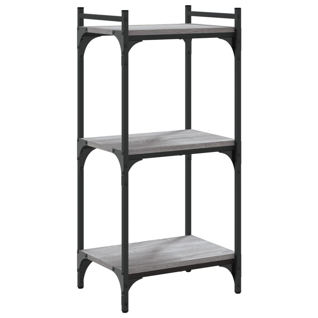 vidaXL Bücherregal 3 Böden Grau Sonoma 40x30x86 cm Holzwerkstoff