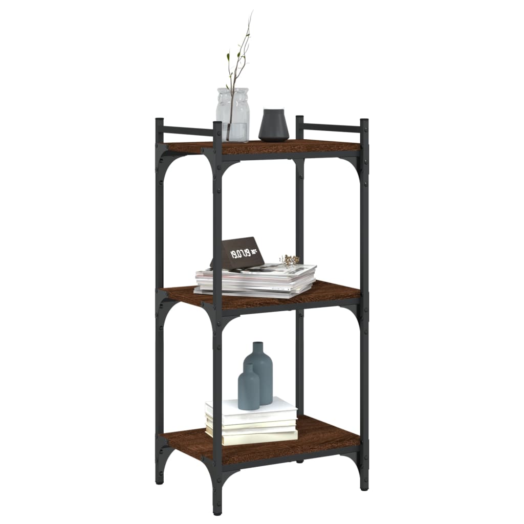 vidaXL Bibliothèque 3 étagères marron aspect chêne 40x30x86 cm Bois d'ingénierie