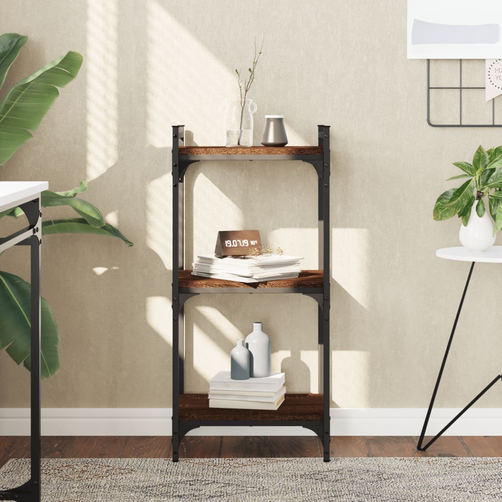 vidaXL Bibliothèque 3 étagères marron aspect chêne 40x30x86 cm Bois d'ingénierie