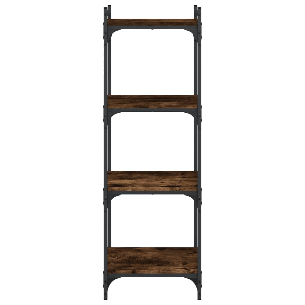 vidaXL Bücherregal 4 Böden Räuchereiche 40x30x120 cm Holzwerkstoff