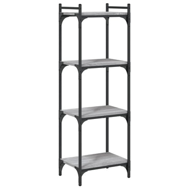 vidaXL Bücherregal 4 Böden Grau Sonoma 40x30x120 cm Holzwerkstoff
