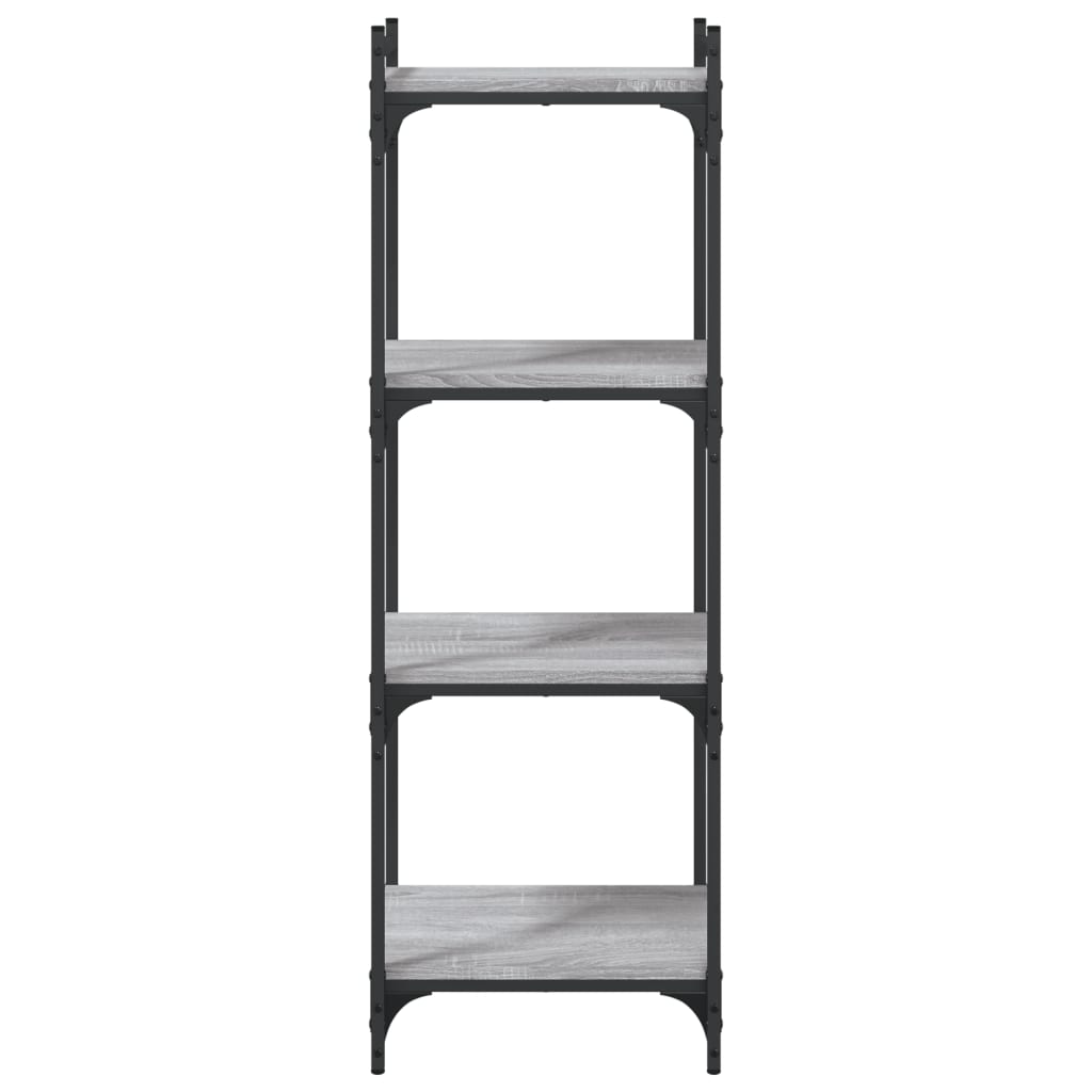vidaXL Bücherregal 4 Böden Grau Sonoma 40x30x120 cm Holzwerkstoff