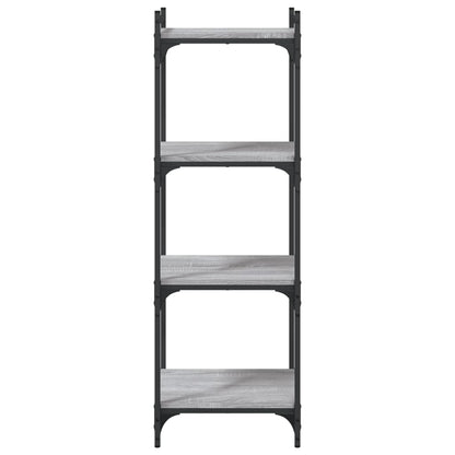 vidaXL Bücherregal 4 Böden Grau Sonoma 40x30x120 cm Holzwerkstoff