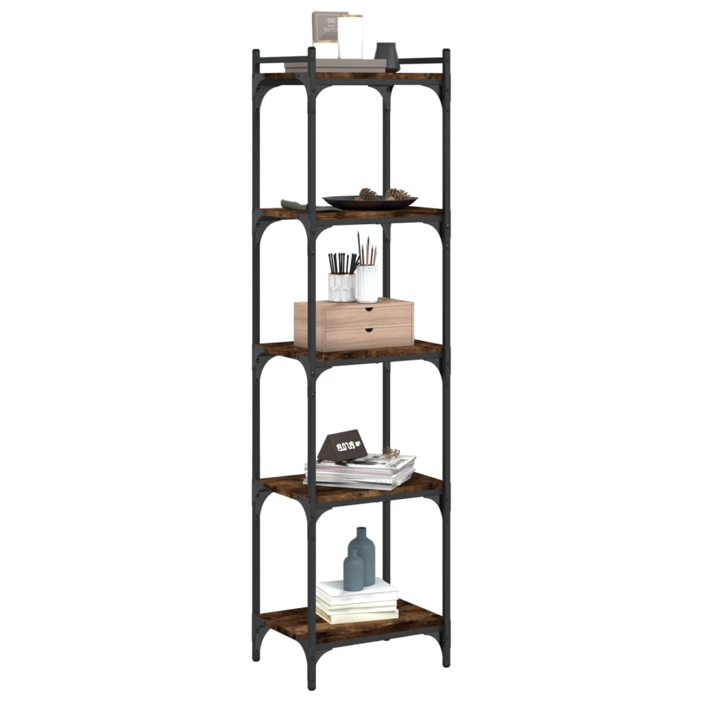 vidaXL Bücherregal 5 Böden Räuchereiche 40x30x154 cm Holzwerkstoff