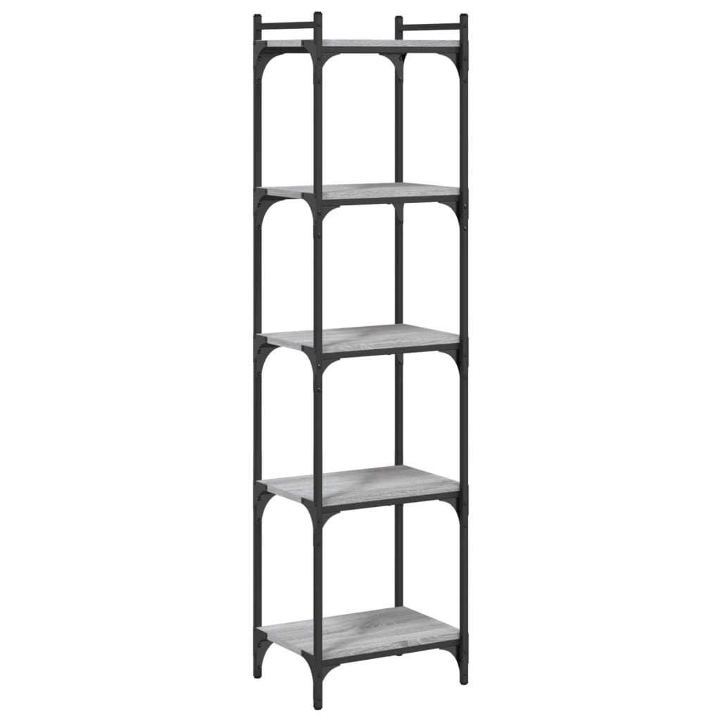 vidaXL Bücherregal 5 Böden Grau Sonoma 40x30x154 cm Holzwerkstoff